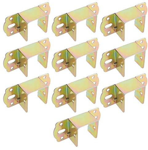 Be In Your Mind 10pcs Support Carré en Métal Support de Lit Charnière de Lit en Fer Rail de Lit en Métal Supports de Cadre Carré Accessoires de Matériel de Lit pour Maison