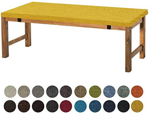 Aselbia Bankauflage Sitzkissen 160X40X5CM,Waschbare Rutschfestes Bankkissen Sitzauflage Bequeme Bankpolster für Bank, Fensterbank, Gartenmöbel, Terrasse, Drinnen,Gelb
