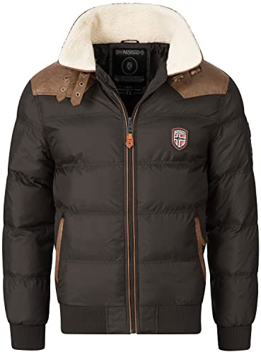 Geographical Norway Chaqueta acolchada de invierno para hombre - Anorak cálido con forro - Chaqueta de esquí y snowboard para exteriores para invierno/otoño en pack con gorro UD, M