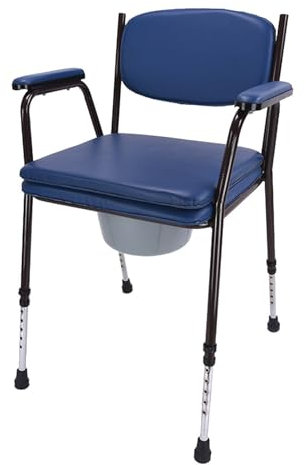 BM MEDICAL Chaise Percée CP-100B Réglable en Hauteur - Seau de Commode Extra-Large de 5L