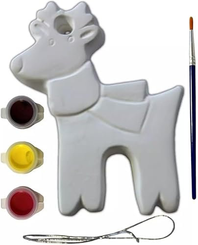 Orbitron Paint Your Own Christmas Plastic Figure Mould Craft Present Party Paint Fun (Reindeer)
