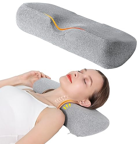RESTCLOUD Halswirbel-Nackenkissen zum Schlafen, Memory-Schaum-Kissen, Nackenrolle für steife Nackenschmerzlinderung, Nackenstützkissen, Halswirbelkissen zur Schmerzlinderung, Schlafbettkissen