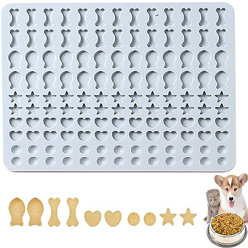 Bakmatta i silikon för hundkex, silikonbakmatta för hundkex, blå silikonbakmatta för hundkex, ett bakplåtsverktyg som kan tillverka choklad, hundmat och kattfoder själv (blå)