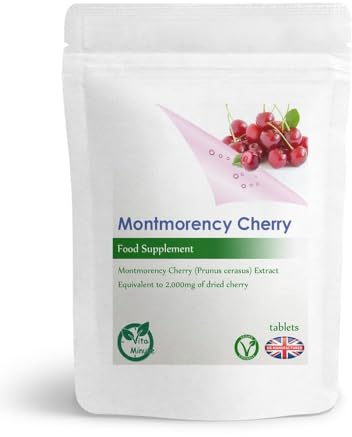 Montmorency Cherry 2000mg Tablets (Vegan) High Active Strength Muscle, Gout (Pack of 30)