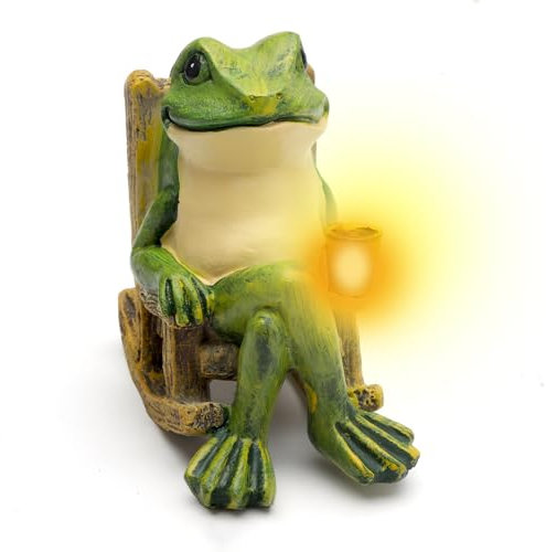 TNSLAND Frosch Deko, Solar Tiere für Außen Garten mit LED, Solar Deko für Außen Garten, Frösche Deko Figuren Garten Frosch Gartendeko, Deko Frosch Garten Figur für Indoor Outdoor Garten Dekoration