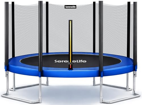 SereneLife trampolin Exterior, Cama Elastica, con Red de Seguridad, Estable, Revestimiento antioxidante