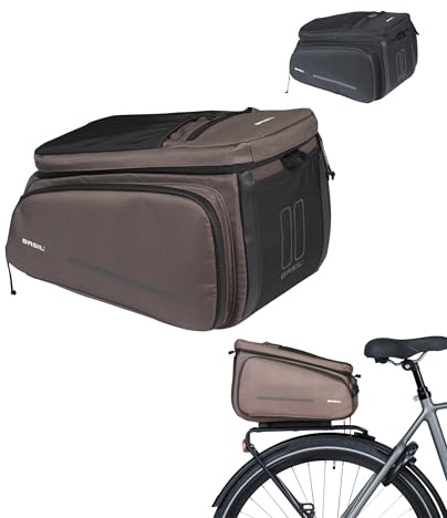 Basil Move bagagehållarväska – MIKsystem – 10–26 liter – vattenavvisande – brun