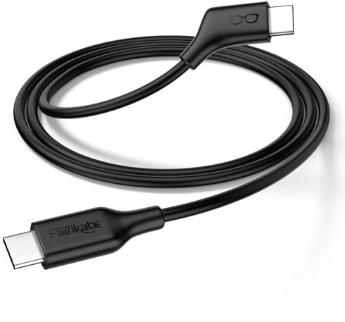 fairikabe Câble USB-C vers USB-C de 2 m pour lunettes de réalité augmentée, câble d'affichage USB-C 4K 60 Hz pour lunettes AR Xreal Air Pro, Rayneo, moniteurs portables, câble vidéo 10 Gbit/s 60 W 4K
