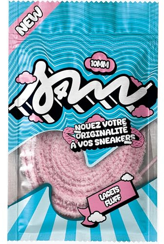 S4M Lacets Fluffy Rose 100cm - 120cm / Lacets Peluche Prenium pour Sneakers, Baskets/Lacet Moumoute, Lacet Larges pour Jordan, Nike, Adidas, Asics