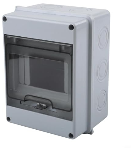 Scatola di distribuzione a 5 vie IP65 per uso residenziale e commerciale leggero, contenitore montabile su guida DIN con struttura in ABS e copertura trasparente