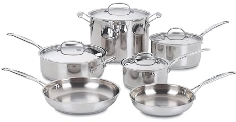 Cuisinart 77-10P1 10-Piece Chef's-Classic-Stainless Collection, Cookware Set