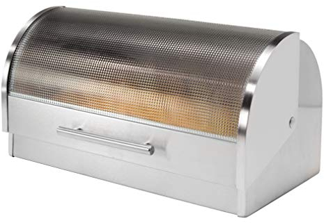 Oggi in acciaio inox rotolo Top contenitore per pane, Acciaio inossidabile, Silver, 16.5-Inch by 10.2 inch by 9 inches