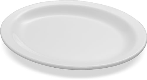 Carlisle FoodService Products Kingline Plastic Oval Platter Oval Tray for Home and Restaurant, Melamine, 12 x 9 Inches, White