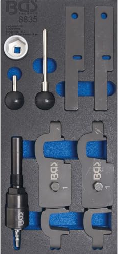 BGS 8835 | Werkstattwageneinlage 1/3: Motoreinstellwerkzeuge | für Porsche Panamera, Cayenne V8 | 8-tlg.