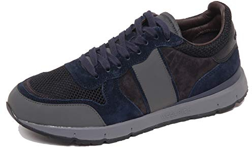 WOOLRICH F6074 Sneaker Uomo Black/Blue/Grey Scarpe Suede/Tissue Shoe man-43