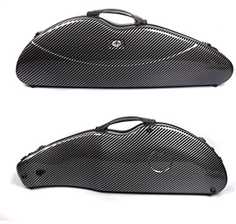 yinfente 4/4 Violin Case Mixed Carbon Fiber Violin Box Strong Light with Password Lock Black Hard Box 1.9kg