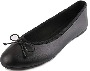 Feversole Napa Round Ballerina, Damen Klasssische Ballerinas Matt Balerinaschuhe Flach Damenschuhe Matt Schwarz 39 EU