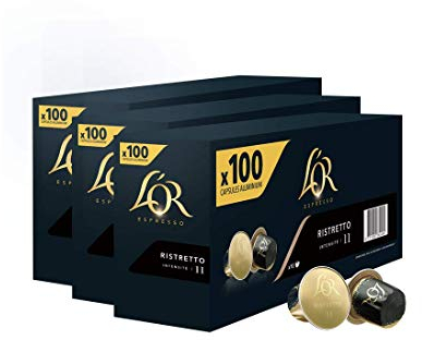 L'Or Espresso Café Ristretto Intensidad 11-300 cápsulas de aluminio compatibles con máquinas Nespresso (R)* (30 Paquetes de 10 cápsulas)