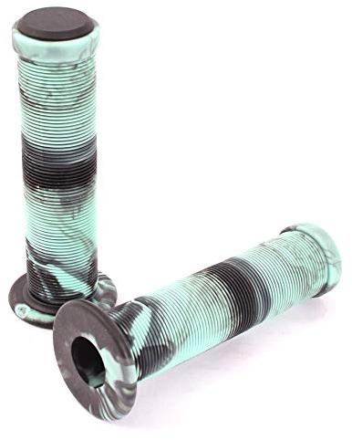 KHE Acme 2TONE BMX Griffe 130mm mit Flange schwarz Mint grün türkis Lamellen MTB Scooter Paar