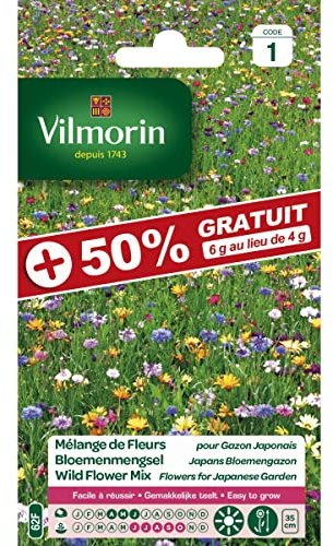 Vilmorin - Sachet graines Mélange de fleurs pour Gazon Japonais +50% GRATUIT