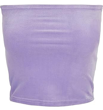 Urban Classics Damen Top Ladies Short Velvet Tube Top Lavender 5XL