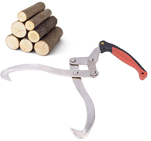 Oreilet Holzzange, Holztransporter, Greifhaken Zum Anheben von Holzstämmen, Holzkralle Holztransport, Ziehen und Tragen, Max. Größe Im Aufgeklappten Zustand: 11,8 Zoll