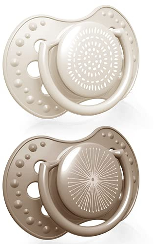 LOVI Dynamischer Schnuller 0-3 Monate, Silikon, BPA-frei, Harmony Kollektion, 2 Stück, Beige