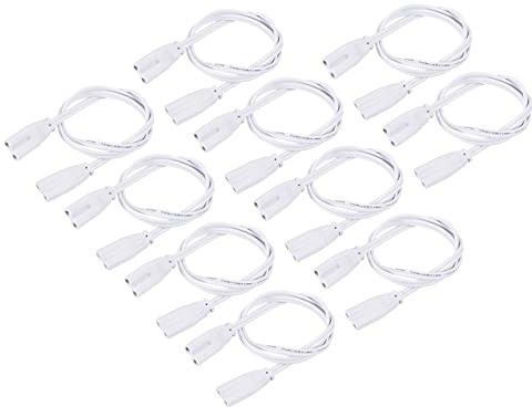 sourcing map Lampe Connexion Fil pour T4 T5 T8 LED Tube, 50cm 2 Broche Double Terminal Lumiere Liaison Cordons Rallonge Câble Paquet de 10