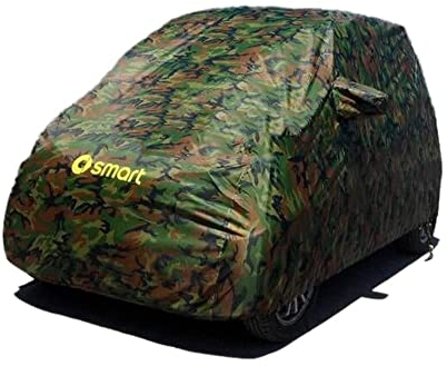 HEYCE Vollgarage Autoplane Autoabdeckung für Smart Fortwo 451 Oder Fortwo 453 Ganzgarage Auto Abdeckplane Mobile Garage Wasserdicht SchutzhüLle Abdeckung für Winter Sommer Camouflage,451