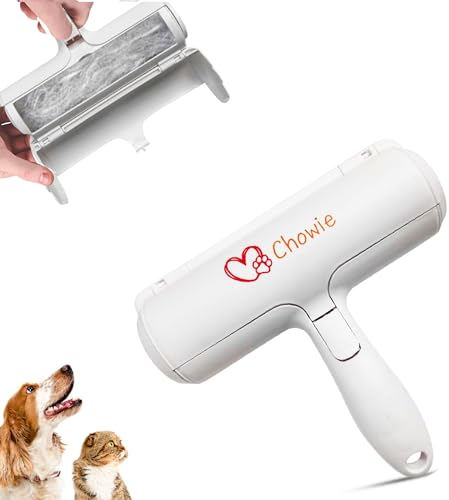 CHOWIE Pet Hair Remover Roller - Reusable Lint Roller - Cat and Dog Hair Remover for Couch, Carpet, Car Seat - Carpet Hair Removal Tool - with Self-Cleaning Base - Cat Fur Remover - Dog Hair Brush