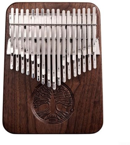 Deluxe Black Walnut Thumb Piano with Pickup, 34 Key Kalimba Musical Set (Key C)