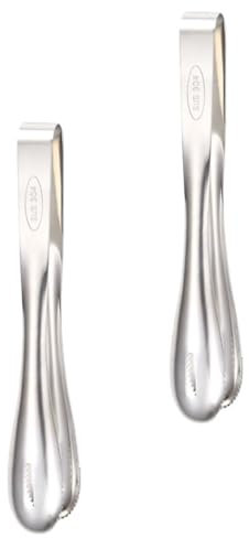 Alipis Lot de 2 Pinces à Steak et Barbecue en Acier Inoxydable, Résistantes la Chaleur, Légères, Cuisine et Service Quotidien
