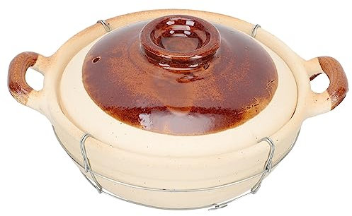 Luxshiny Cazuela Casera De Barro China 0,5l Asa, Olla Para Estofado y Sopa Hecha De Barro Cocido, Especial Para Uso Doméstico y Cocinar Arroz, Adecuado Para Reuniones Familiares