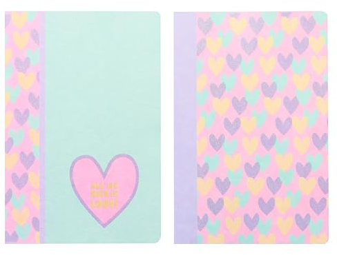Ancor skolhäfte B'LOG HEARTS A4 linjerat 48 V 90 gr inlopp 2 stycken 2 motiv
