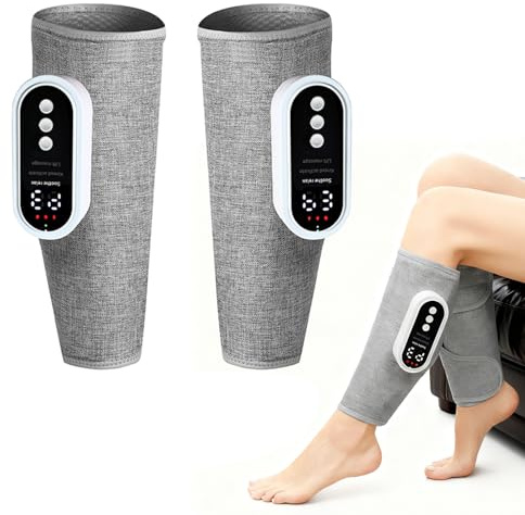 Masseur Jambes Compression Air, Masseur Mollet Sans Fil avec Chaleur, 2 Pcs | Masseur de Mollets Rechargeable Compression d'air, 3 Modes, 3 Intensités et Chaleur pour Relaxation et Récupération Sportive