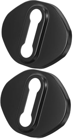 Mikikit 2pcs Aluminium Alloy Car Door Lock Cover Black Replacement