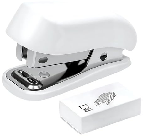 Portable Mini Stapler - Small Booklet Stapling Tool for Classroom | Lightweight Handheld Stapler with Preloaded, Ideal for Office Work Study Projects Homework Travel and Art Studio, 76x41x28mm