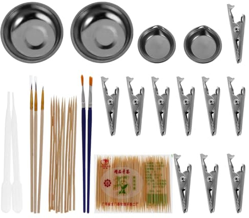 Mipcase Lot de 2 Set de Sets de Coffrets de Peinture pour Modèles de Jouets 9 Pièces Outils Manuels de Pulvérisation et Coloriage Kit Débutant pour Modélisme Amateur Accessoires