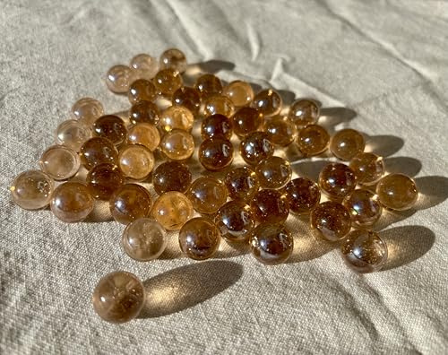 MEIERLE & Söhne Lot de 50 billes en verre ambré transparent - Diamètre : 16 mm - Boules décoratives et boules de bricolage