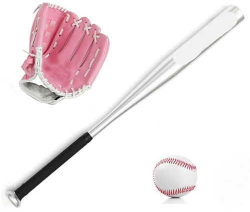 Baseballhandske basebollhandskar, lätt 25 aluminiumfladdermus för utomhusspelare med bärväska (brun)