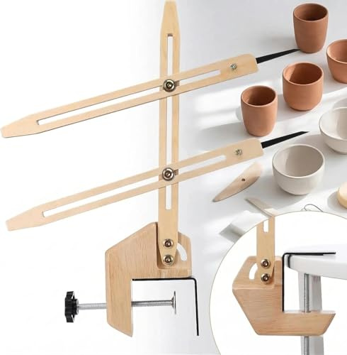 Keramik kastmätare – höjdmätningsverktyg för lera, clip-on design, 90° justerbar för hjul och arbetsbänk, 23 cm höjd och längd