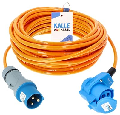CEE Verlängerung Kalle Blue Signal 2,5mm² Winkel Industrie BAU Boot Womo Camping Vollpur-Premium-Leitung 5 Meter