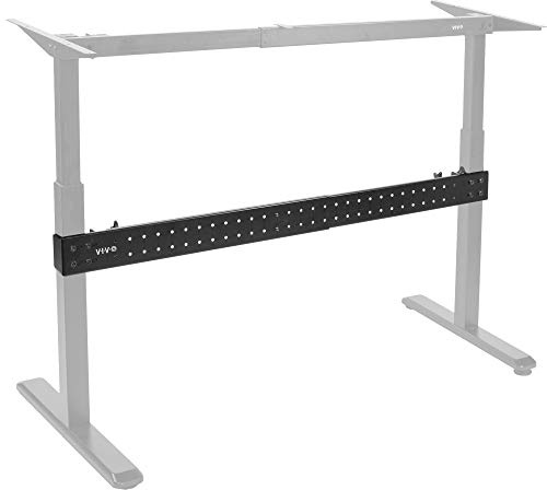 VIVO Black Universal Steel Clamp-on Desk Stabilizer Bar for Sturdy Reinforced Workstation, 36 to 61.6 inch Bracket Support System for Sit to Stand Desk Frames, Expandable Width Adjustment, DESK-STB01B