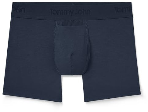 Tommy John Men's Underwear, Boxer Briefs, Second Skin Fabric Trunk with 4 Inseam, Dress Blues - 3 Pack, S