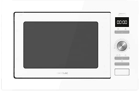 Cecotec Microondas encastrable Digital GrandHeat 2590 Built-In White. Potencia 900 W, Integrable, 25 litros, Grill 1000 W, 8 Funciones preconfiguradas, Temporizador