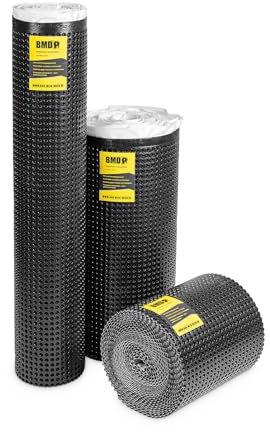 BMD Noppenbahn mit Vlies 20m² | 1,0m x 20m | 3 Größen | Noppenfolie und Baudrainage für den Grundmauerschutz | Gründächer | CE-Siegel Qualität