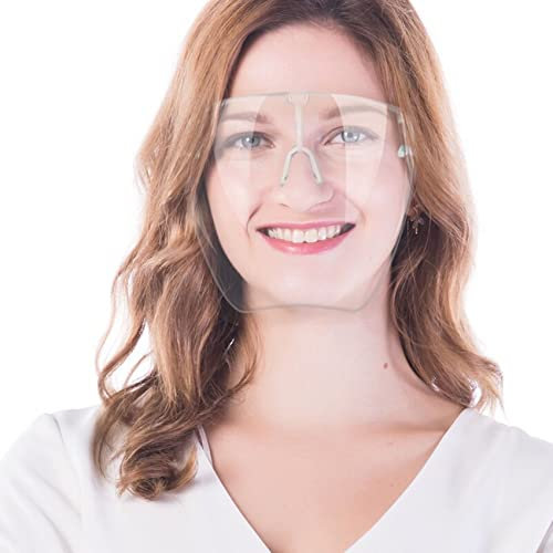 TradeProvider® - Gafas de protección facial, protector facial antivaho, visera reutilizable resistente a salpicaduras (Trasparent)