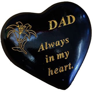 AngraveMemorials Special Dad Graveside Memorial Black Heart Grave Plaque Ornament Decoration