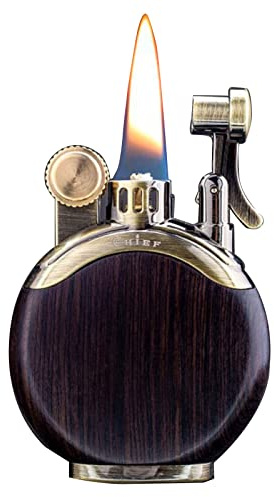 Accendino da Trincea Vintage, Accendini per Pipa di Tabacco Ricaricabili per Fumare, Accendini Antichi Antivento con Fiamma Morbida, Accendisigari (Non Includere Cherosene),Black