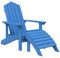 vidaXL Adirondack Gartenstuhl mit Fußstütze Gartenmöbel Gartensessel Stuhl Terrassenstuhl Balkonstuhl Stühle Campingstuhl Outdoor Sessel HDPE Aquablau